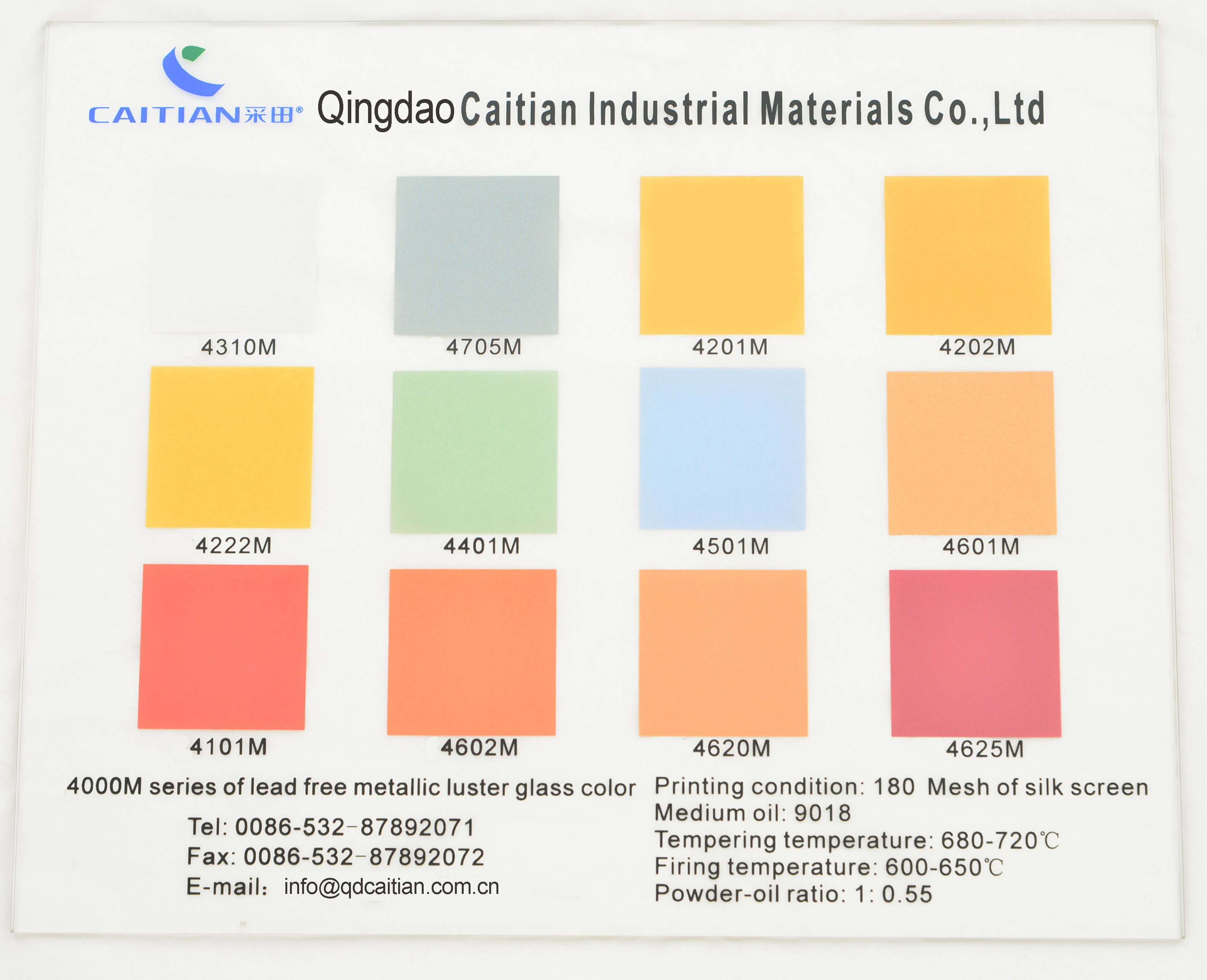 Tempered Glass Enamel Metallic Colors